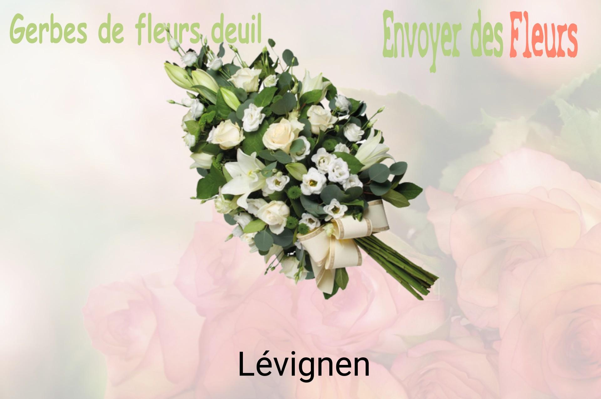 Gerbe de fleurs de deuil livrée à Lévignen